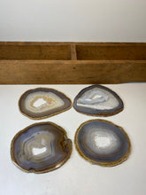 Load image into Gallery viewer, Set of 4 Natural polished Agate Slice drink coasters 06