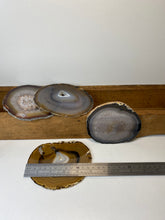 Load image into Gallery viewer, Set of 4 Natural polished Agate Slice drink coasters 13