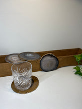 Load image into Gallery viewer, Set of 4 Natural polished Agate Slice drink coasters 13