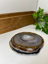 Load image into Gallery viewer, Set of 4 Natural polished Agate Slice drink coasters 13