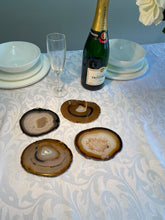 Load image into Gallery viewer, Set of 4 Natural polished Agate Slice drink coasters 13