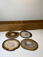 Load image into Gallery viewer, Set of 4 Natural polished Agate Slice drink coasters 13