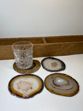 Load image into Gallery viewer, Set of 4 Natural polished Agate Slice drink coasters 13