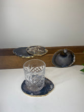 Load image into Gallery viewer, Set of 4 Natural polished Agate Slice drink coasters with Gold Electroplating around the edges 08