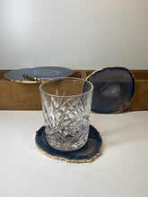 Load image into Gallery viewer, Set of 4 Natural polished Agate Slice drink coasters with Gold Electroplating around the edges 10