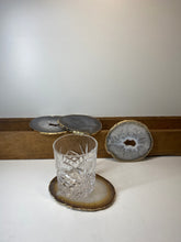 Load image into Gallery viewer, Set of 4 Natural polished Agate Slice drink coasters with Gold Electroplating around the edges 16