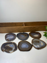 Load image into Gallery viewer, Set of 6 Natural polished Agate Slice drink coasters 42
