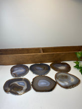 Load image into Gallery viewer, Set of 6 Natural polished Agate Slice drink coasters 42
