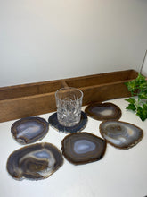Load image into Gallery viewer, Set of 6 Natural polished Agate Slice drink coasters 42