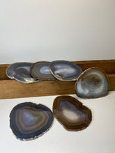 Load image into Gallery viewer, Set of 6 Natural polished Agate Slice drink coasters 42