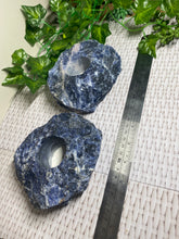 Load image into Gallery viewer, Set of 2 Sodalite tea light Candle Holder - natural stone / crystal
