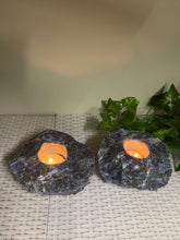 Load image into Gallery viewer, Set of 2 Sodalite tea light Candle Holder - natural stone / crystal