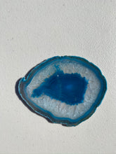 Load image into Gallery viewer, Teal polished Agate Slice drink coasters - set of 4 TCMD0005
