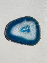 Load image into Gallery viewer, Teal polished Agate Slice drink coasters - set of 4 TCMD0005