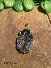 Load image into Gallery viewer, Natural Agate Geode pendant with Gold Electroplating - necklace