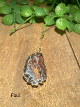 Load image into Gallery viewer, Natural Agate Geode pendant with Gold Electroplating - necklace