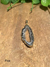 Load image into Gallery viewer, Natural Agate Geode pendant with Gold Electroplating - necklace