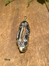 Load image into Gallery viewer, Natural Agate Geode pendant with Gold Electroplating - necklace