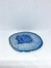 Load image into Gallery viewer, polished blue agate slice drink coasters - set of 4