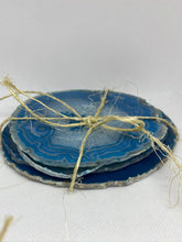 Load image into Gallery viewer, polished teal agate slice drink coasters - set of 4 TCMD0001