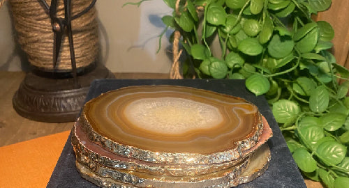 Dress Up Your Bar Cart With Sophisticated Agate Coasters