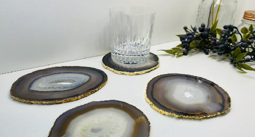 Add Vibrant, Natural Accents to Any Room with Decorative Agate Drink Coasters