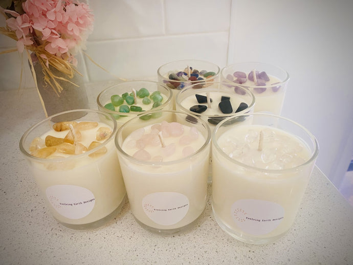 Crystal infused candles