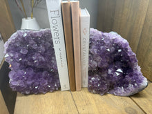 Load image into Gallery viewer, Natural Amethyst Crystal Bookends – Brazilian Amethyst