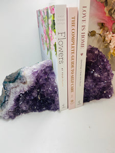 Amethyst Crystal cluster bookends