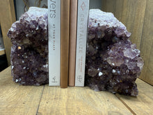 Load image into Gallery viewer, Natural Amethyst Crystal Bookends – Brazilian Amethyst