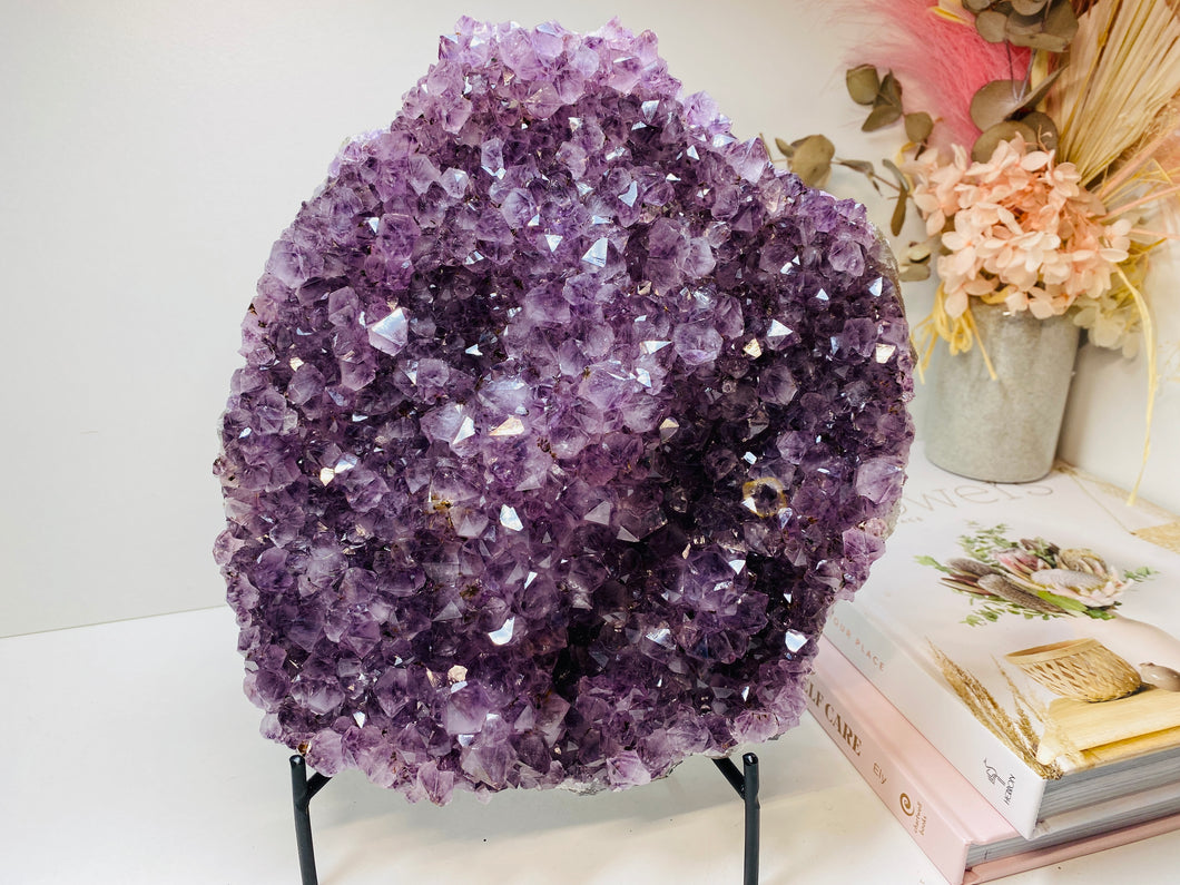 Amethyst Crystal cluster with removable display stand