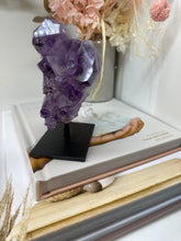 Load image into Gallery viewer, Amethyst Crystal on black display stand