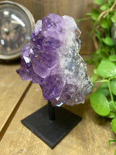 Load image into Gallery viewer, Amethyst Crystal on black display stand