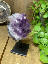 Load image into Gallery viewer, Amethyst Crystal on black display stand