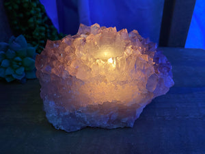 Amethyst Crystal tea light candle holder