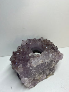 Amethyst Crystal tea light candle holder