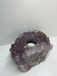 Amethyst Crystal tea light candle holder