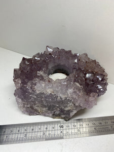 Amethyst Crystal tea light candle holder