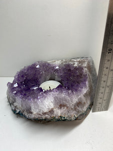 Amethyst Crystal tea light candle holder