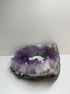 Amethyst Crystal tea light candle holder