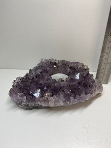 Amethyst Crystal tea light candle holder