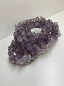 Amethyst Crystal tea light candle holder