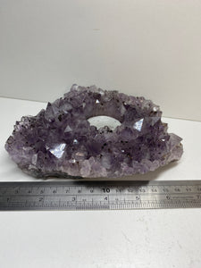 Amethyst Crystal tea light candle holder