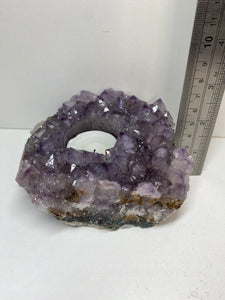 Amethyst Crystal tea light candle holder