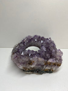 Amethyst Crystal tea light candle holder