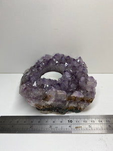 Amethyst Crystal tea light candle holder