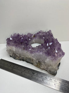 Amethyst Crystal tea light candle holder