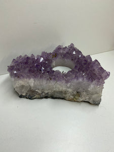 Amethyst Crystal tea light candle holder