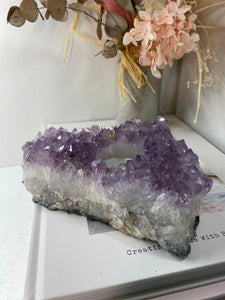 Amethyst Crystal tea light candle holder