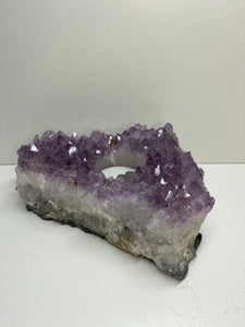 Amethyst Crystal tea light candle holder